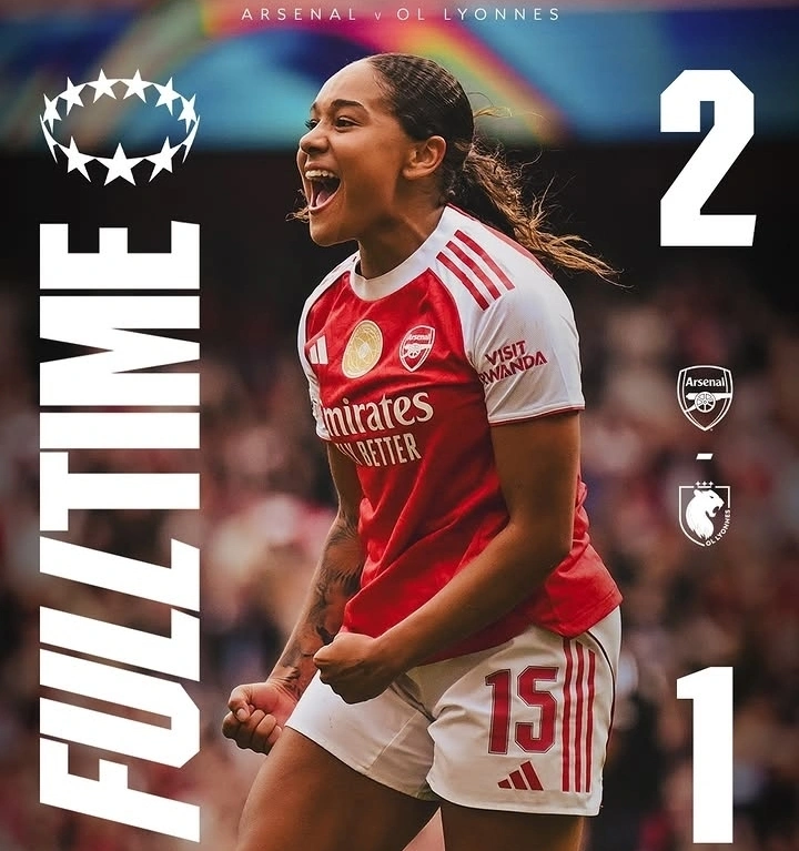 Arsenal Women menang dramatis 2-1 atas Lyon Women di semifinal Liga Champions Wanita 2026 leg pertama. dok/arsenalwomen