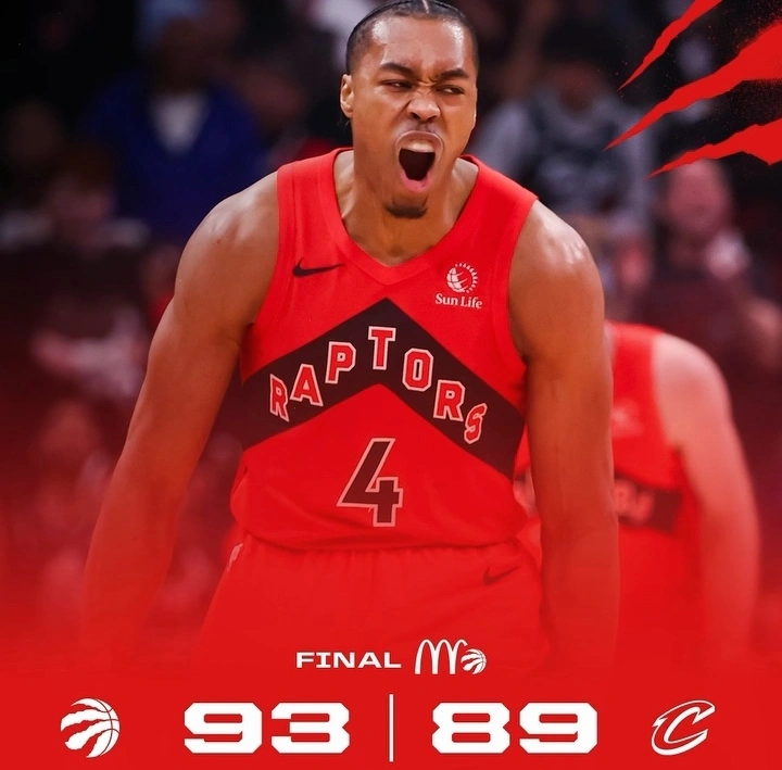 Toronto Raptors berhasil mengalahkan Cleveland Cavaliers 93-89 dalam laga playoff NBA 2026. dok/raptors