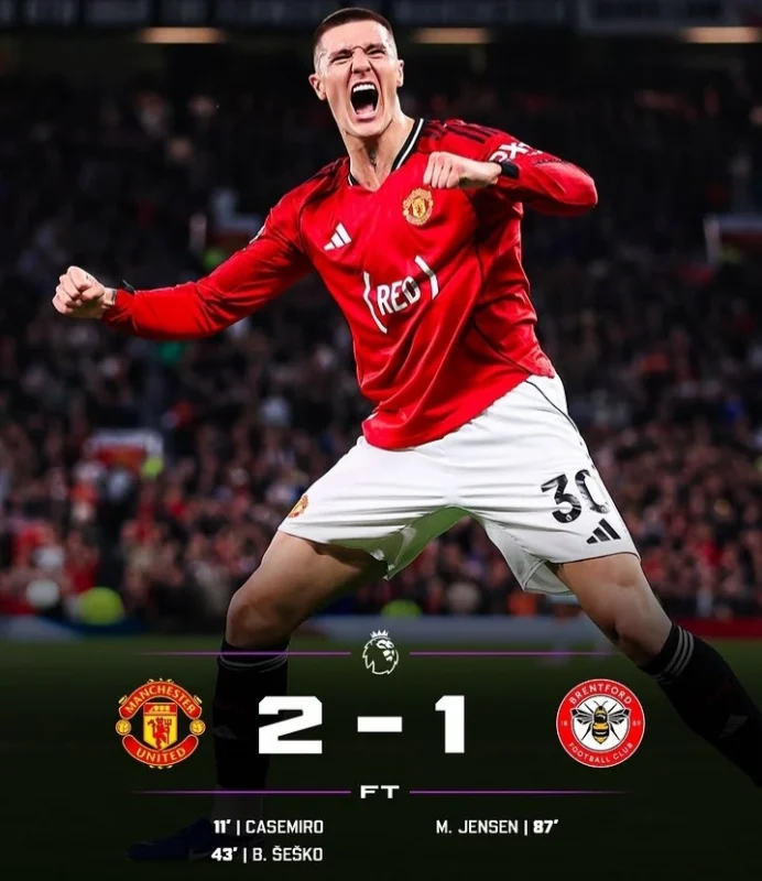 Hasil Manchester United vs Brentford berakhir 2-1. dok/fabiriziorom