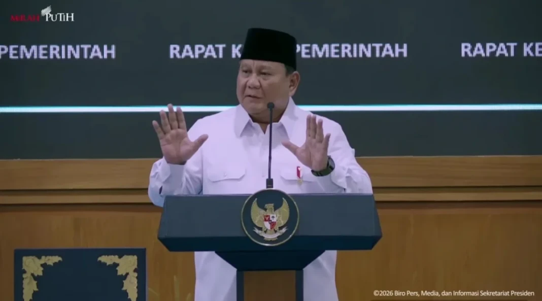 Taklimat Presiden RI pada Rapat Kerja Pemerintah Anggota Kabinet Merah Putih, 8 April 2026