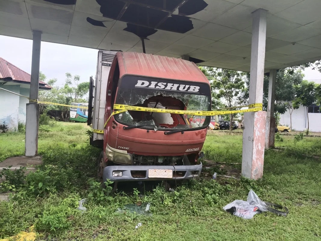 Truk dinas milik Dinas Perhubungan Takalar yang dibobol maling