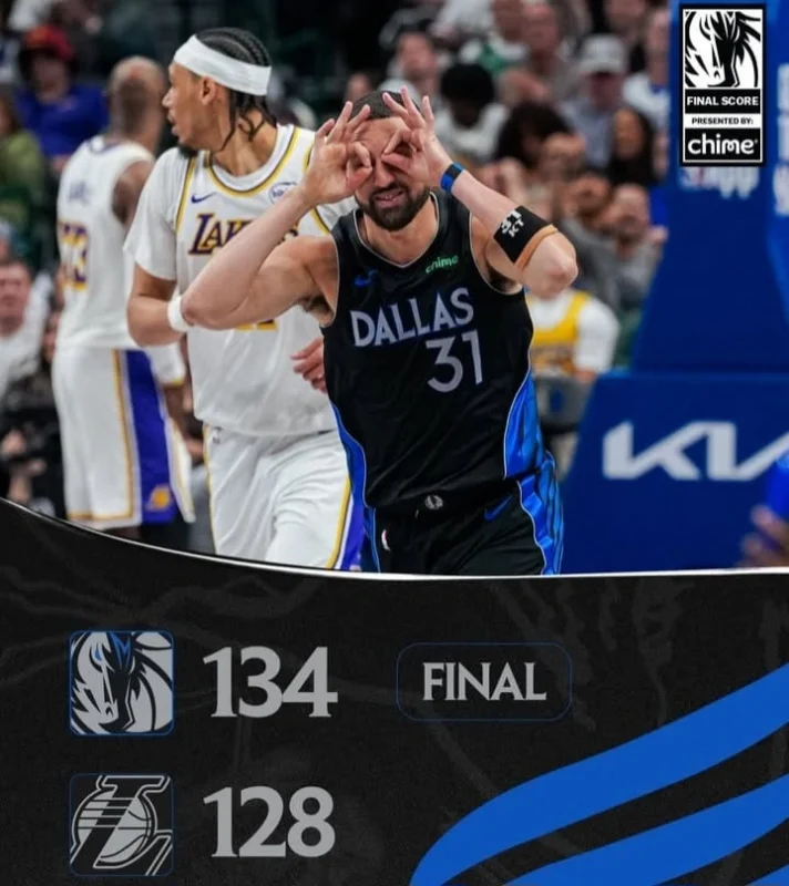 Dallas Mavericks mengalahkan LA Lakers 134-128. dok/dallasmavs