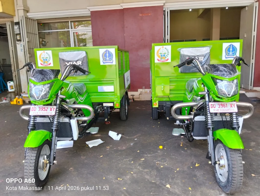 Motor pengangkut sampah yang menjadi bantuan pemerintah Sulsel untuk Pemkab Bone