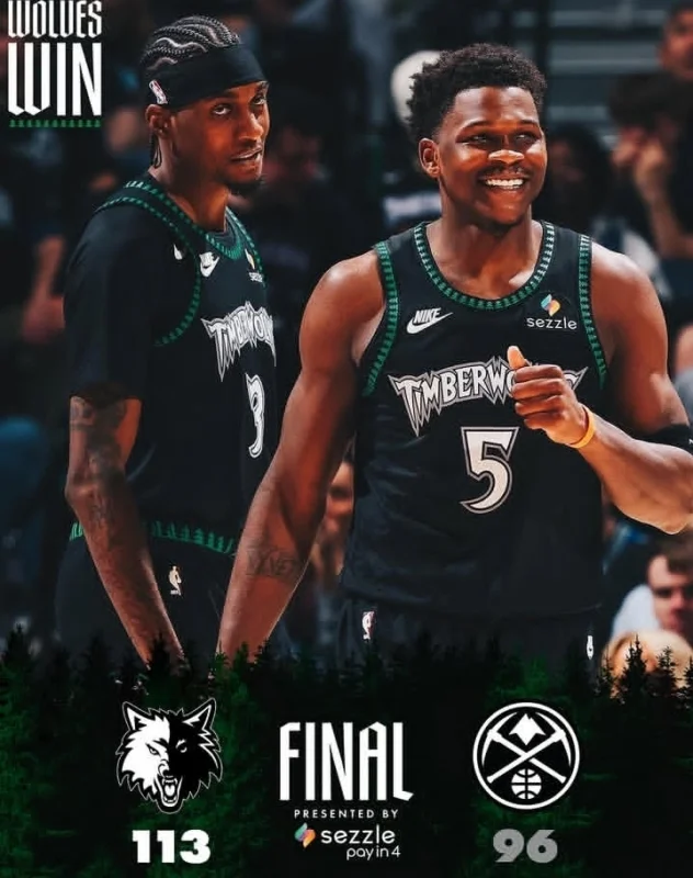 Minnesota Timberwolves unggul 2-1 atas Denver Nuggets setelah menang 113-96 di Game 3 playoff NBA 2026.