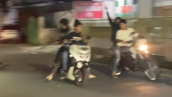 Aksi penyerangan oleh geng motor di Makassar.