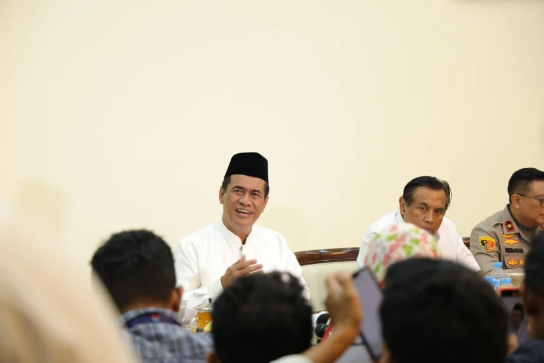 Menteri Pertanian RI, Andi Amran Sulaiman dalam konferensi pers di Jakarta, Selasa (19/5/2026).