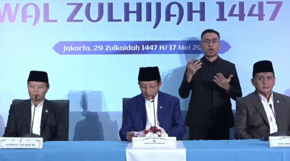 Menag menyampaikan hasil sidang Isbat penentuan 1 Dzulhijjah 1447 H dan penetapan Hari Raya Idul Adha