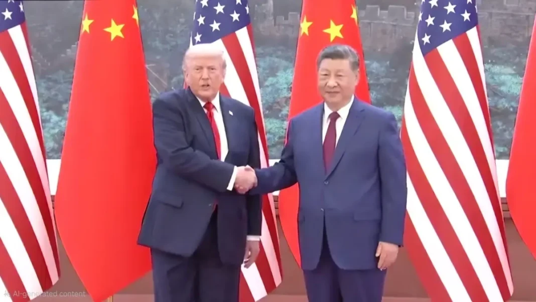 Momen kunjungan Presiden Amerika Serikat Donald Trump ke Presiden Cina Xi Jinping