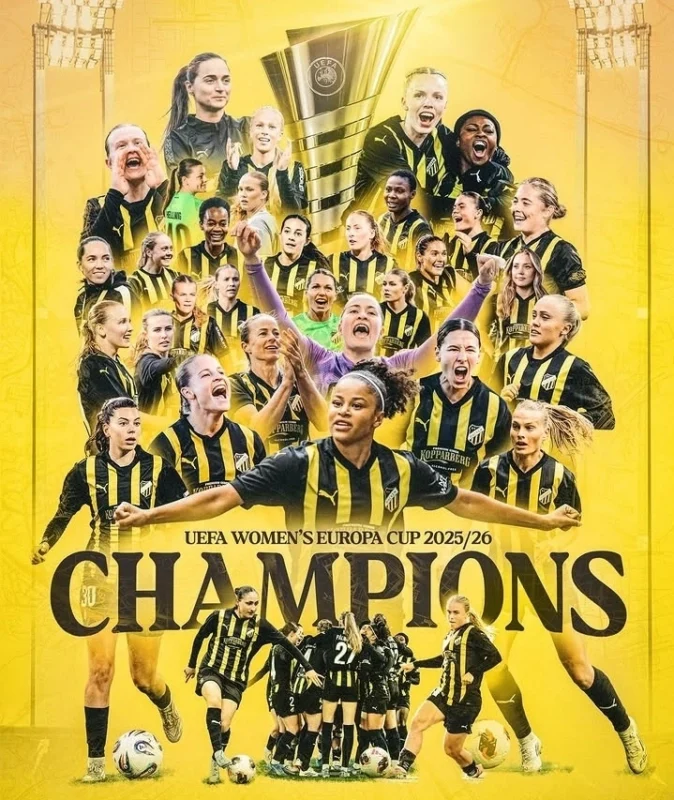 BK Häcken Women sukses menjuarai final UEFA Women usai menang dramatis 3-2 atas Hammarby. dok/bkhacken