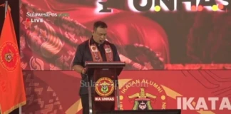 Ketua Panitia, Muhammad Ramli Rahim (MRR) dalam Musyawarah Besar (Mubes) IKA Unhas 2026 yang digelar di Hotel Four Points, Sabtu (2/5/2026). dok/tangkapanlayar sulawesipos