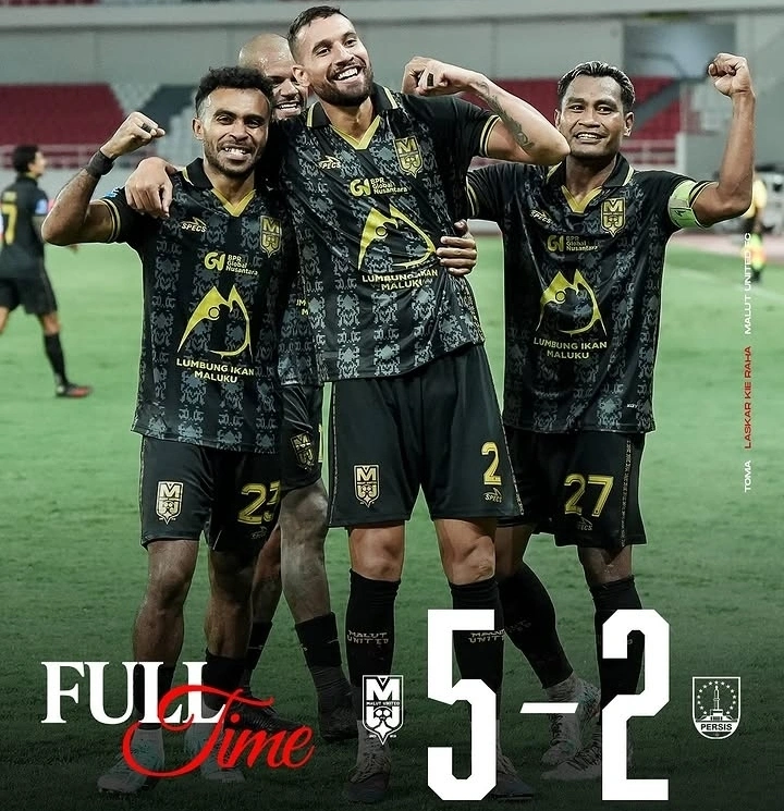 Malut United tampil menggila usai membantai Persis Solo 5-2. dok/malutunited