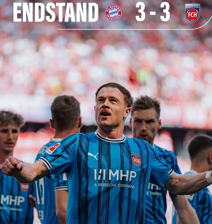 Drama 6 gol tersaji saat Bayern Munich ditahan Heidenheim 3-3. dok/fch_1846
