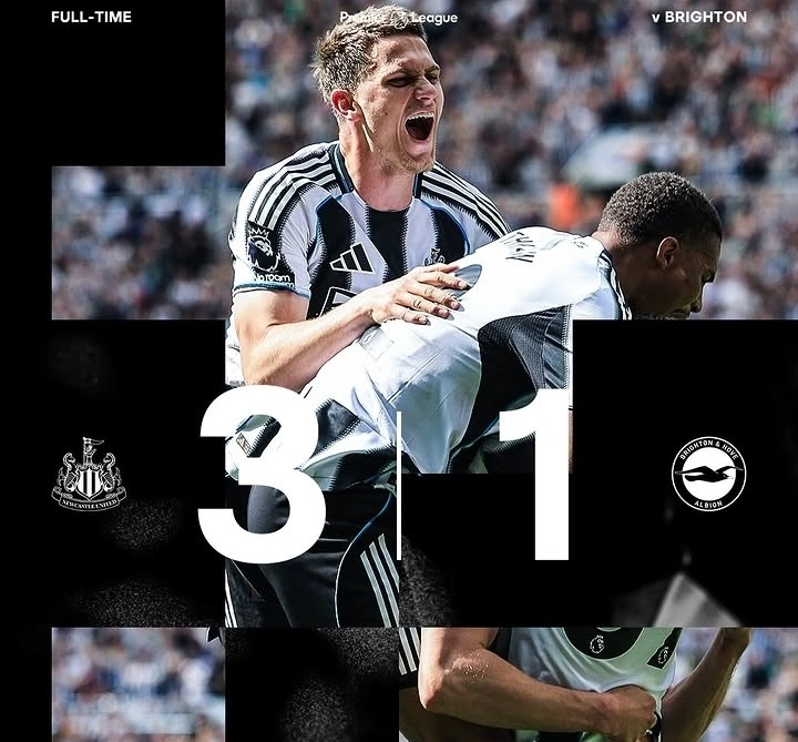 Newcastle United akhirnya bangkit dengan kemenangan 3-1 atas Brighton di Premier League. dok/nufc