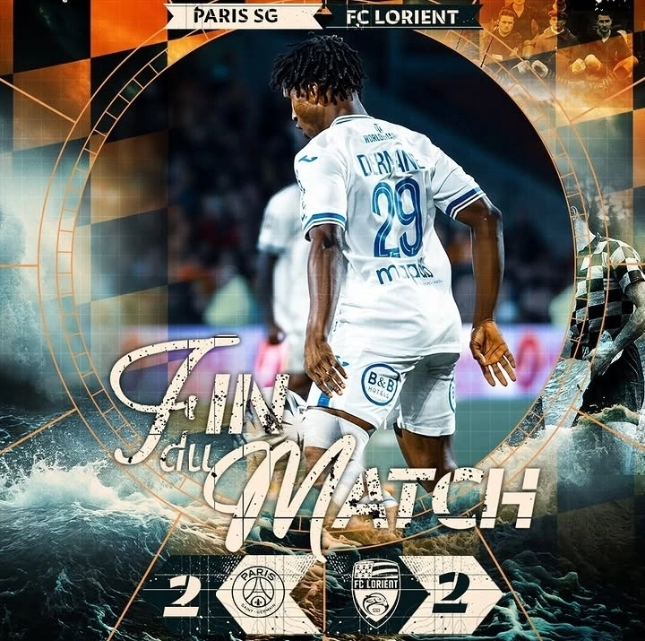 PSG gagal menang usai ditahan Lorient 2-2 di Ligue 1. dok/lorientfc