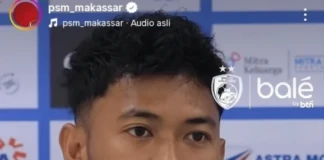 Pemain PSM Makassar Resky Fandi Witriawan saat konferensi pers jelang laga Bhayangkara Presisi pada lanjutan liga 1 pekan 31 di Stadion Gelora BJ Habibie. dok/psm_makassar