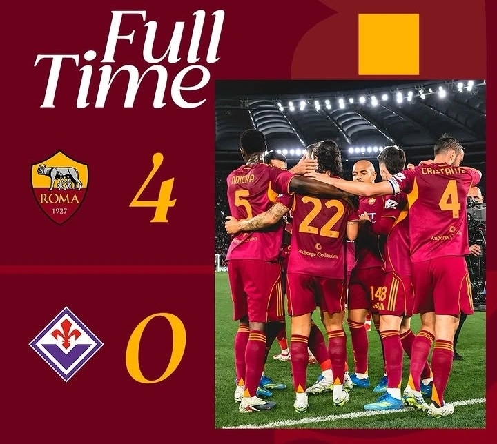AS Roma mengalahkan Fiorentina 4-0 dalam lanjutan Serie A 2026. dok/asroma