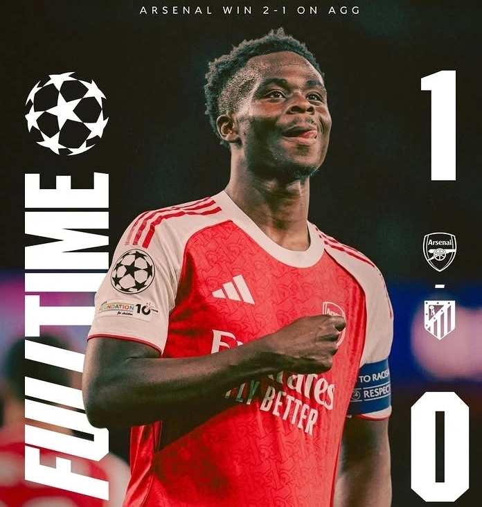 Arsenal lolos ke final Liga Champions 2026 usai mengalahkan Atletico Madrid 1-0. Gol Bukayo Saka jadi penentu kemenangan agregat 2-1 di semifinal. dok/arsenal