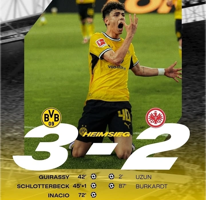 Dortmund vs Frankfurt 3-2: BVB Kunci Runner-up Bundesliga 2026