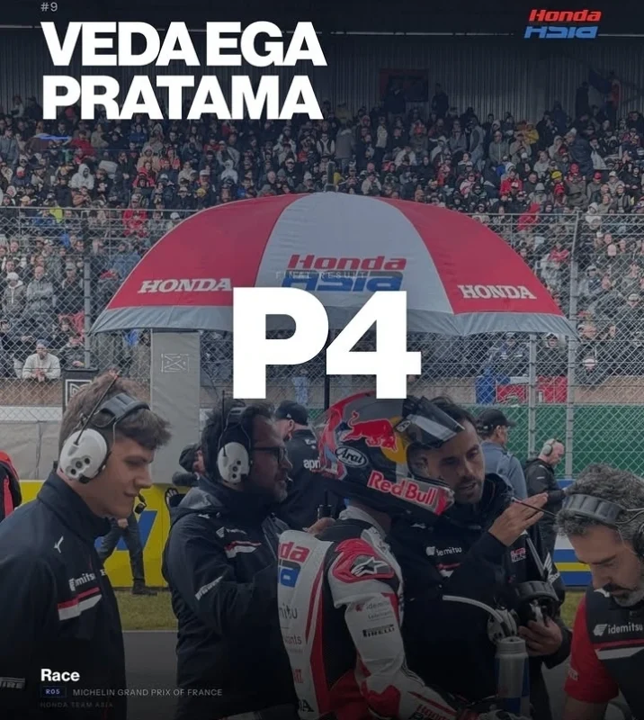 Pembalap Indonesia Veda Ega Pratama tampil luar biasa di Moto3 GP Prancis 2026. dok/honda_motoasia