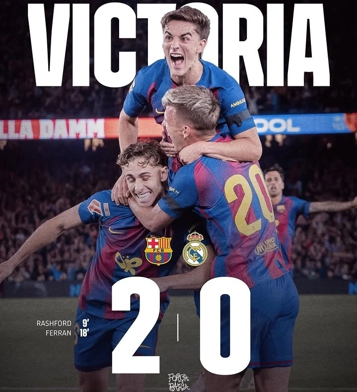 Barcelona resmi menjuarai LaLiga 2025/2026 usai mengalahkan Real Madrid 2-0 di El Clasico. dok/barcelona