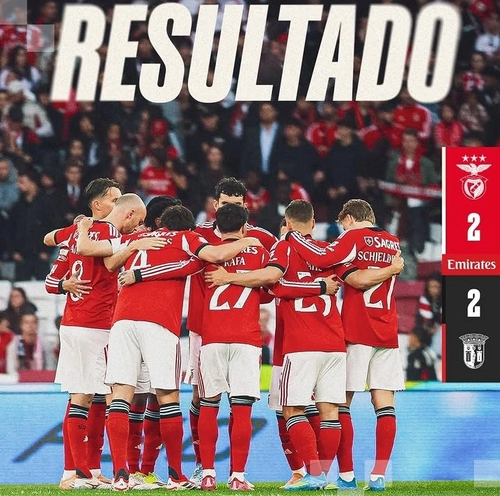 Benfica gagal menang setelah ditahan Braga 2-2 pada pekan ke-33 Liga Portugal 2025/2026. dok/benfica
