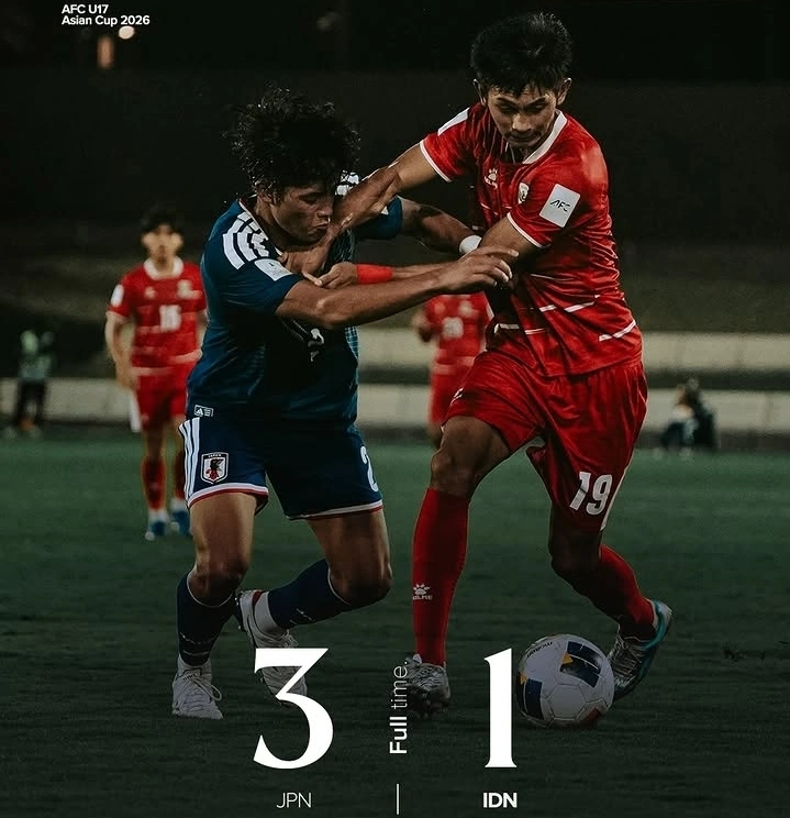 Timnas Indonesia U-17 gagal lolos ke perempat final Piala Asia U-17 2026 setelah kalah 1-3 dari Jepang. dok/tomnasindonesia