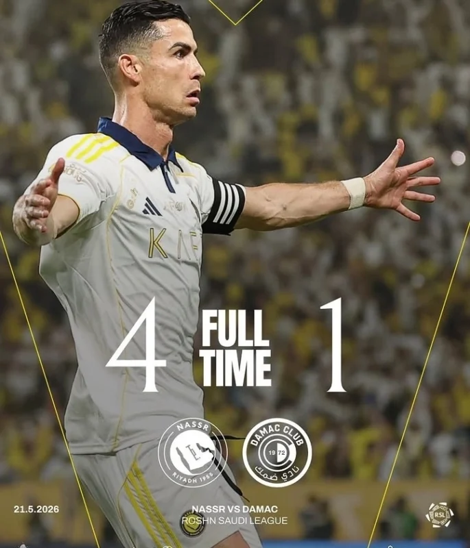Al Nassr vs Damac: Ronaldo Bawa Al Nassr Juara Liga Arab Saudi 2026