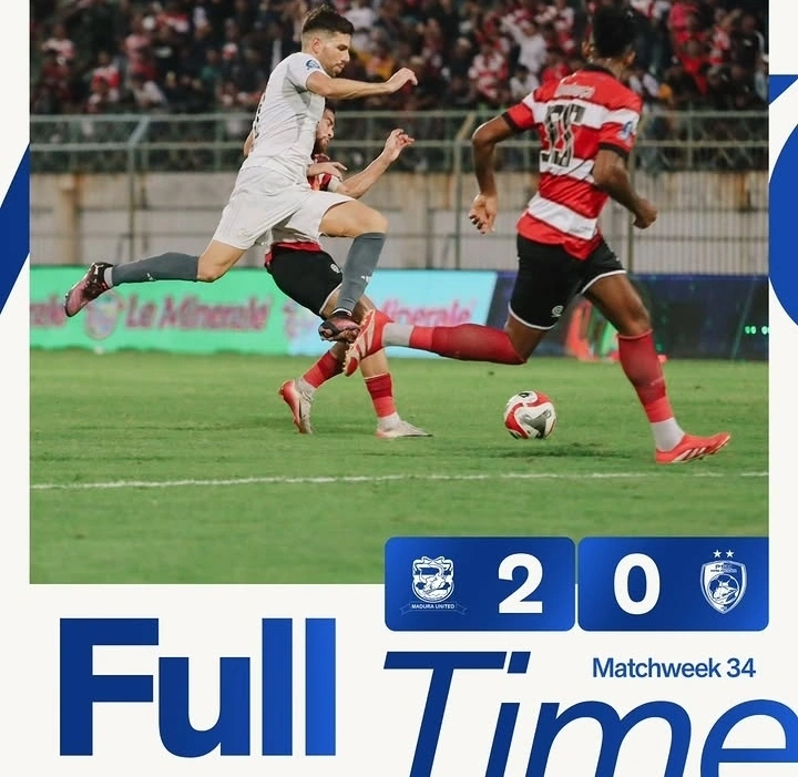 Junior Brandao tampil gemilang dengan dua gol saat Madura United mengalahkan PSM Makassar 2-0 pada laga terbaru Super League 2025/2026.