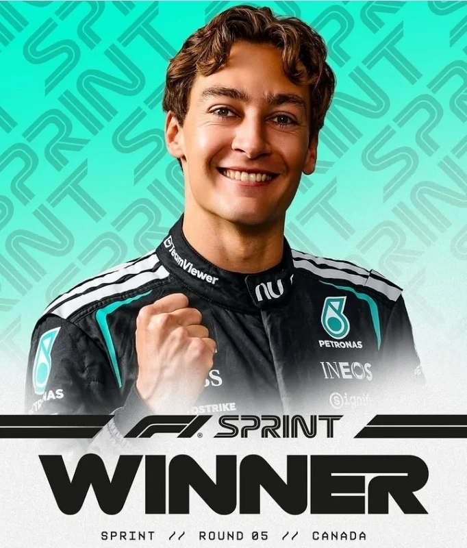 George Russell sukses memenangkan sprint race Formula 1 GP Kanada 2026 usai mengalahkan Kimi Antonelli dan Lando Norris dalam duel panas di Circuit Gilles Villeneuve.