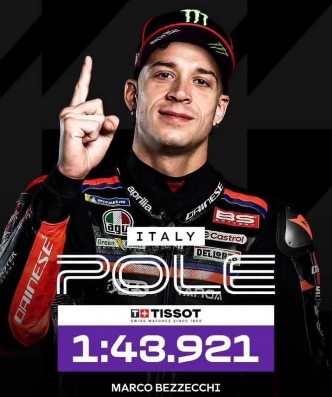Bezzecchi Raih Pole Position MotoGP Italia 2026, Pecahkan Rekor Mugello
