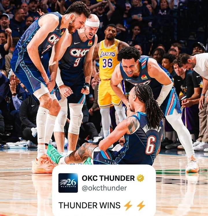 Oklahoma City Thunder unggul 2-0 atas Los Angeles Lakers usai menang 125-107 di Game 2 Semifinal Wilayah Barat NBA 2026.