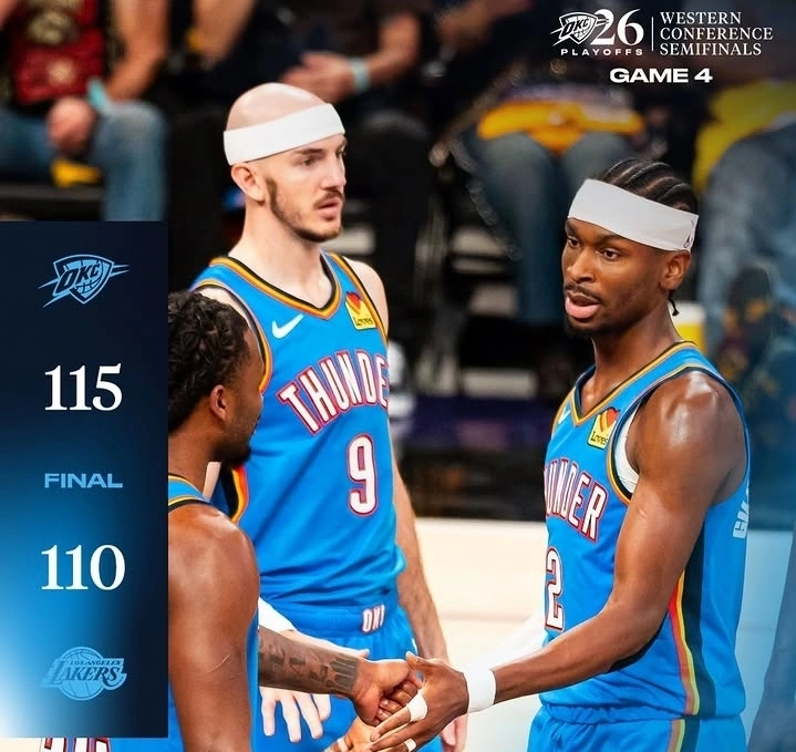 Thunder vs Lakers Game 4: OKC Sapu Bersih Lakers 4-0 dan Lolos ke Final Barat