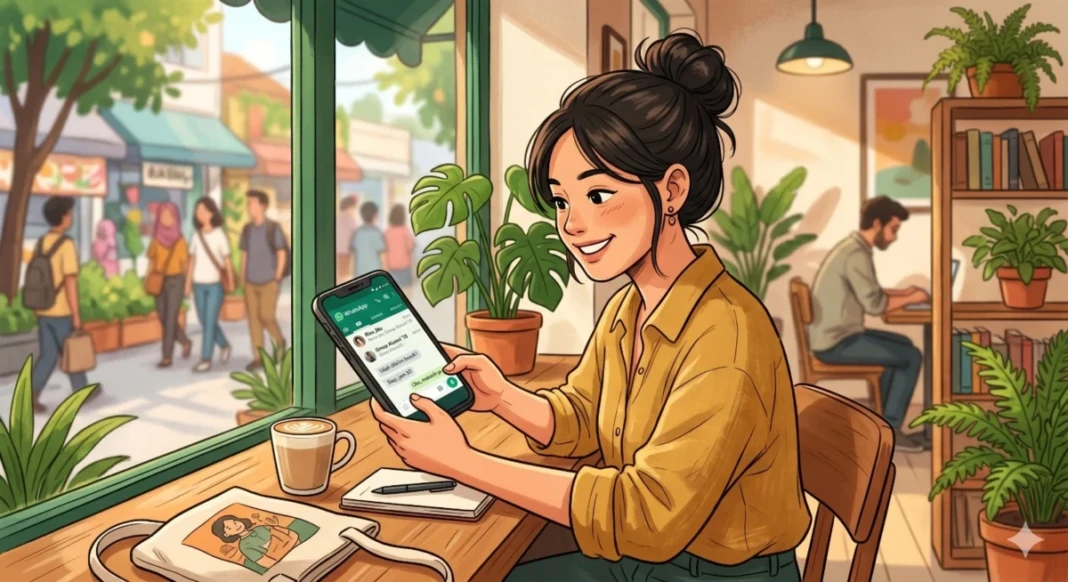 Ilustrasi penggunaan WhatsApp