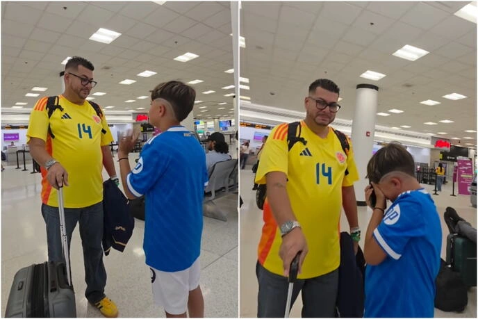 Video anak pendukung Kolombia viral setelah tahu ikut punya tiket Piala Dunia. Awalnya ia mengira hanya mengantar ayahnya di Bandara Miami.