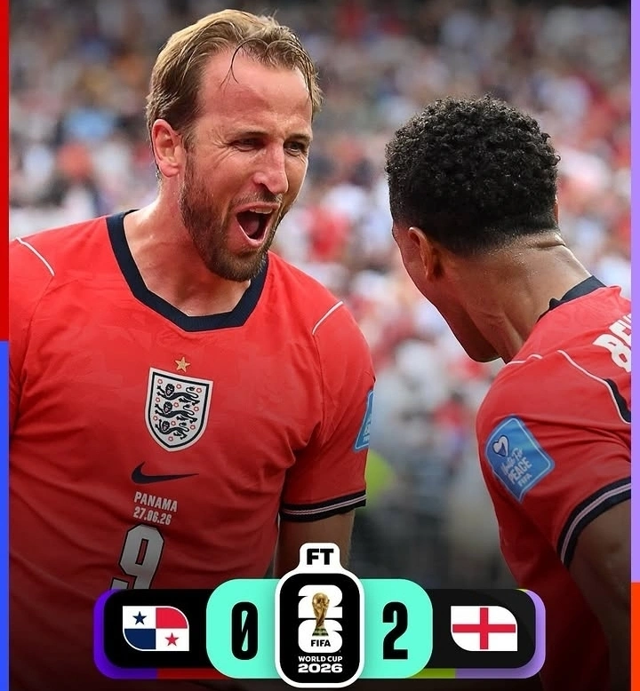 Selebrasi pemain Inggris usai mengalahkan Panama 2-0 pada laga Grup L Piala Dunia 2026.