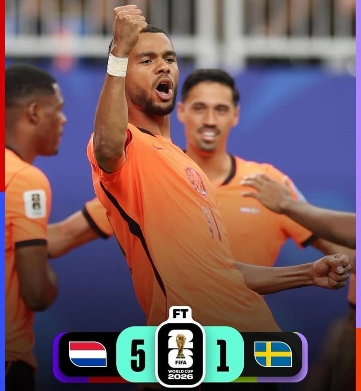 Belanda menang 5-1 atas Swedia di Piala Dunia 2026