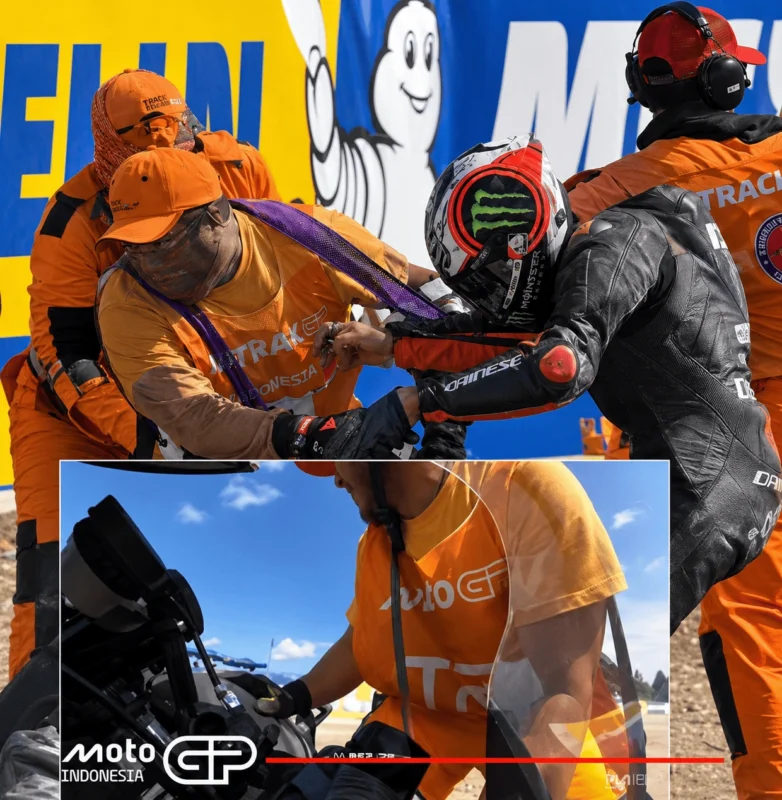 Marco Bezzecchi dijatuhi larangan balapan di MotoGP GP Ceko 2026 setelah insiden dengan marshal di Brno. FIM menolak banding Aprilia Racing atas kasus tersebut.