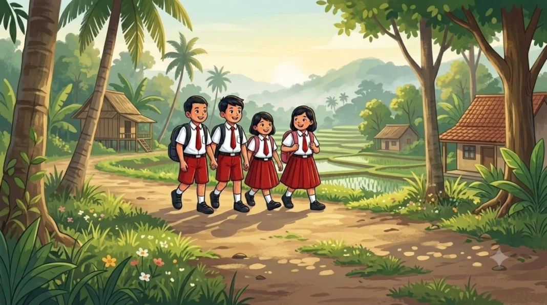 Ilustrasi anak sekolah