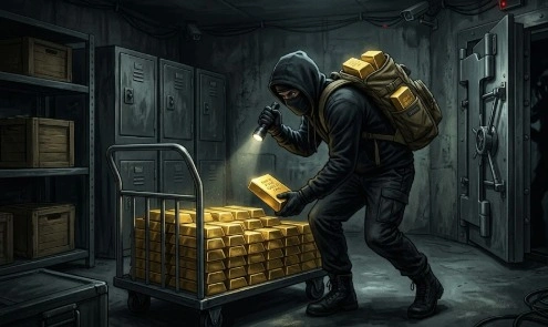 Ilustrasi mencuri emas.