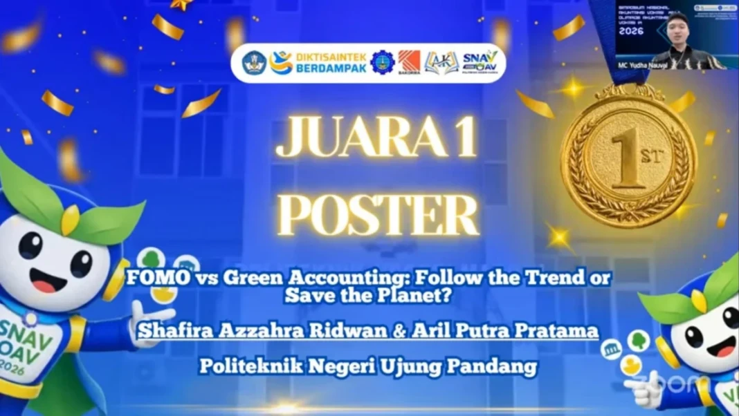 Mahasiswa Politeknik Negeri Ujung Pandang kembali mengharumkan dunia pendidikan vokasi nasional setelah meraih tiga prestasi bergengsi pada ajang Simposium Nasional Akuntansi Vokasi (SNAV) dan Olimpiade Akuntansi Vokasi (OAV) 2026.