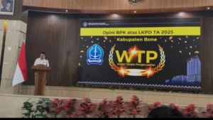 Kabupaten Bone kembali meraih Opini Wajar Tanpa Pengecualian (WTP).