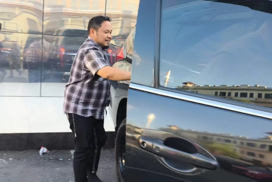 Ketua Kadin Gowa, Ardiansyah Arsyad usai di periksa Polres Gowa