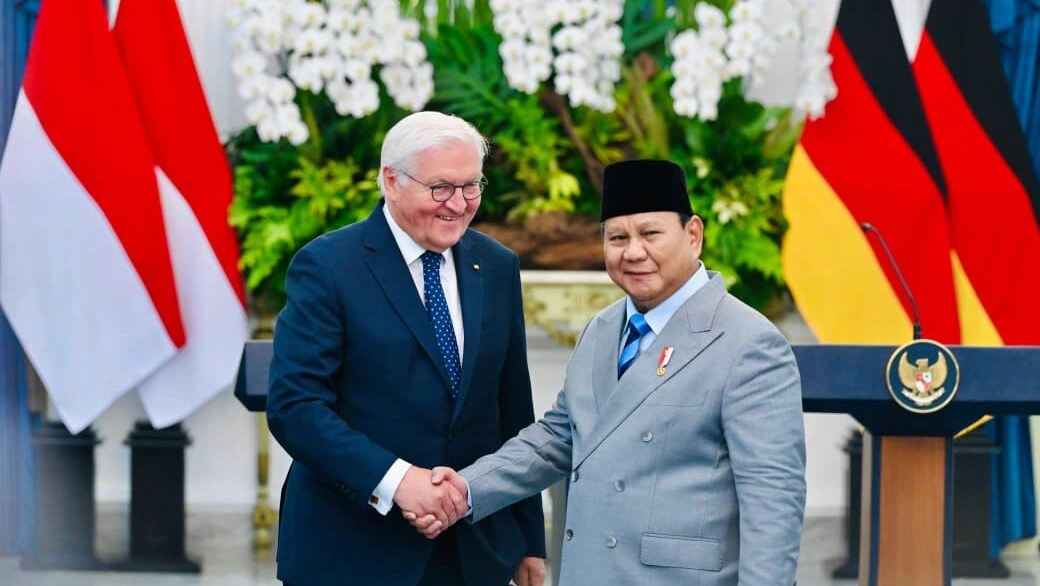 Rangkaian penyambutan kenegaraan Presiden Republik Federal Jerman Frank-Walter Steinmeier dalam rangka kunjungan kenegaraan di Istana Merdeka, Jakarta