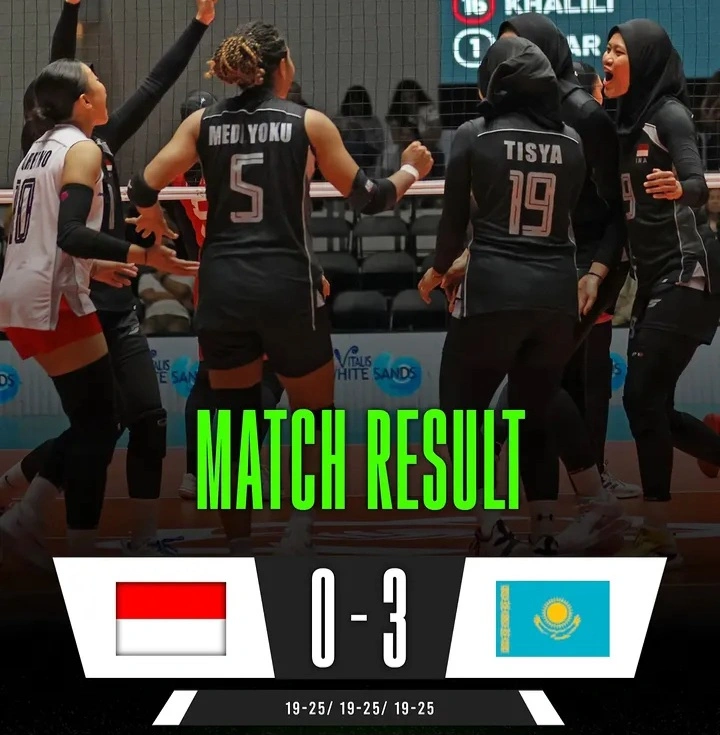 Indonesia vs Kazakhstan 0-3, Timnas Voli Putri Takluk di AVC Cup 2026