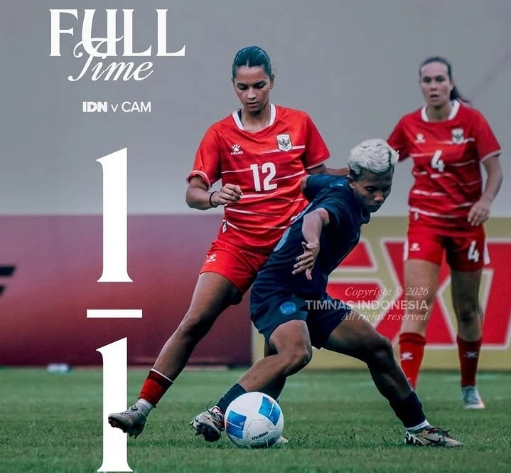 Indonesia vs Kamboja 1-1, Garuda Pertiwi Imbang di FIFA Women's Matchday 2026