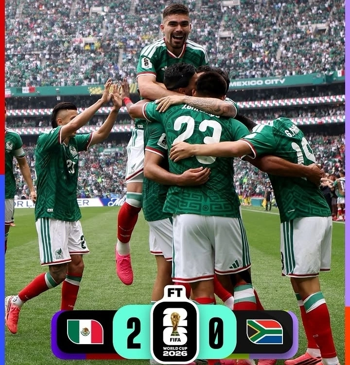 Meksiko sukses mengalahkan Afrika Selatan 2-0 pada laga pembuka Grup A Piala Dunia 2026, Jumat (12/6/2026) pagi WIB. Julián Quiñones dan Raúl Jiménez menjadi pencetak gol kemenangan El Tri.