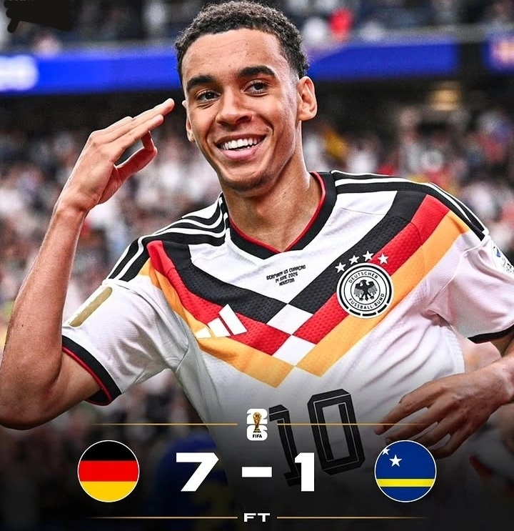 Jerman mengalahkan Curaçao dengan skor 7-1 pada laga pembuka Grup E Piala Dunia 2026. Meski kalah telak, Curaçao mencetak sejarah lewat gol perdana Livano Comenencia.