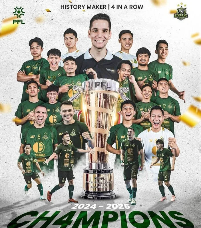 Bintang Timur Surabaya juara Pro Futsal League 2024/2025 dan mencetak sejarah empat gelar beruntun di kompetisi futsal Indonesia