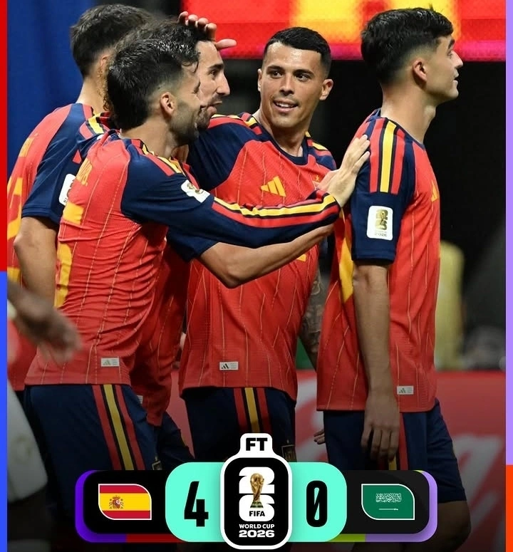 Spanyol menang telak 4-0 atas Arab Saudi di Grup H Piala Dunia 2026 di Atlanta. Lamine Yamal, Oyarzabal, hingga Ferran Torres tampil dominan.
