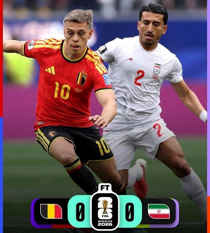 Belgia gagal menang setelah ditahan Iran 0-0 dalam laga Grup G Piala Dunia 2026. Laga diwarnai kartu merah Nathan Ngoy dan penampilan gemilang kiper Iran.